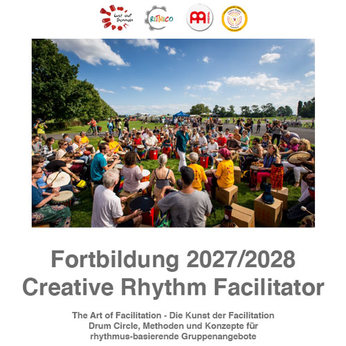 Broschüre Creative Rhythm Facilitator 2026 Deutschland Fortbildung mit Ricarda Raabe (dt): Download pdf